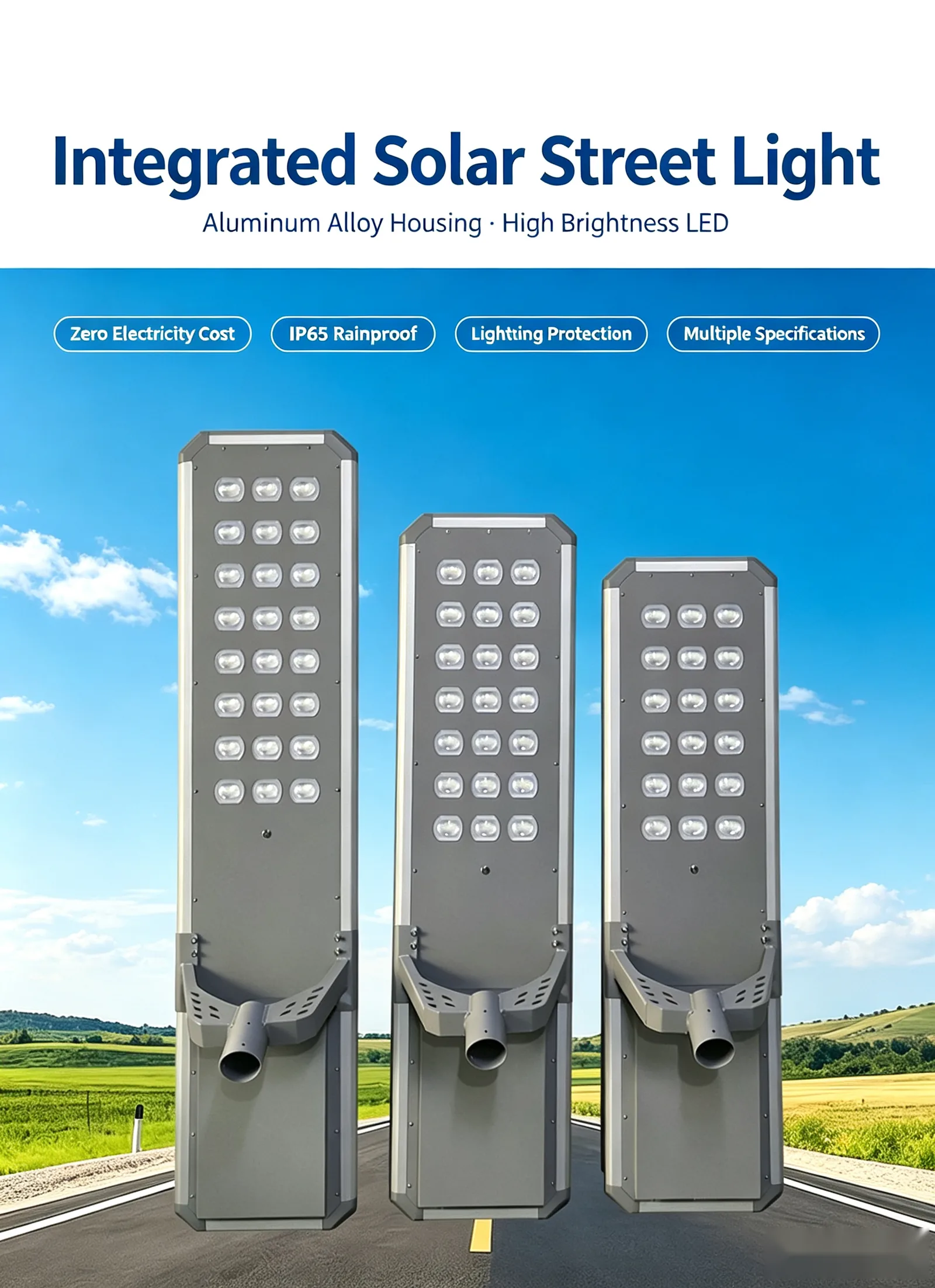 Integrated solar street light