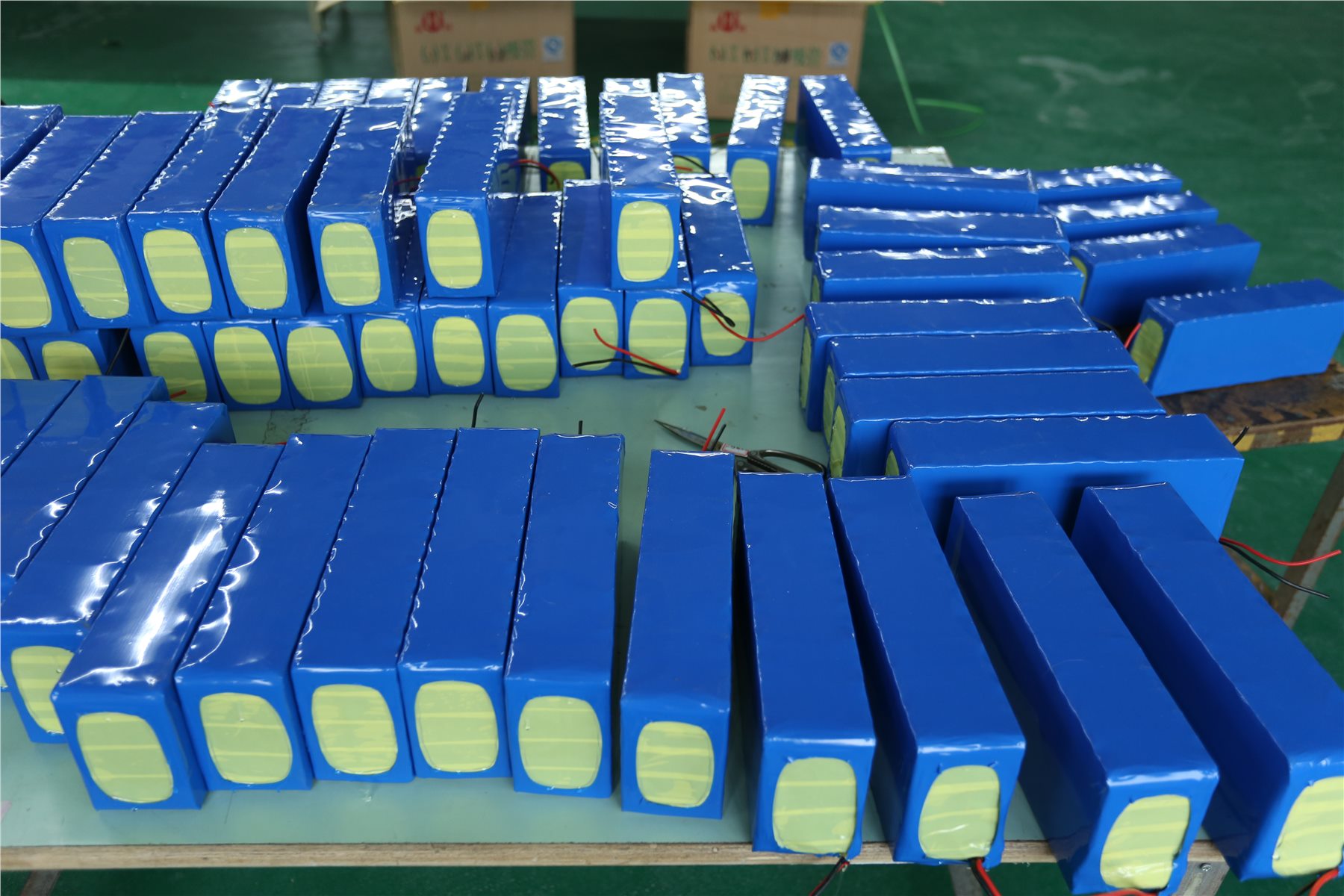LiFePO4 battery packs under quality inspection